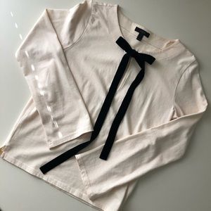 J Crew Velvet Bow Top
